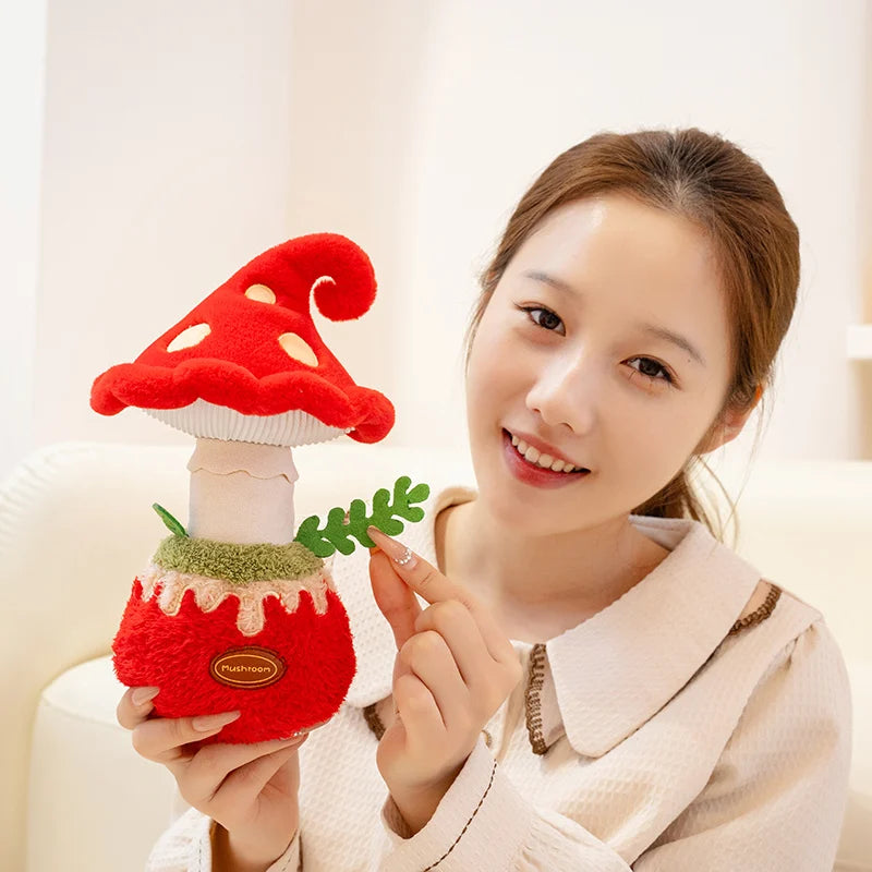 Stuffed Red Mushroom Plush Toy – Kawaii Poisonous Umbrella Mushroom Decor