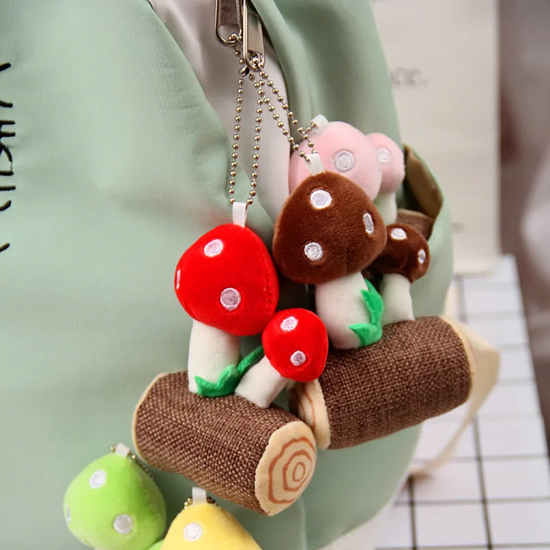 Kawaii Mushroom Plush Keychain & Pendant, 5 Colors
