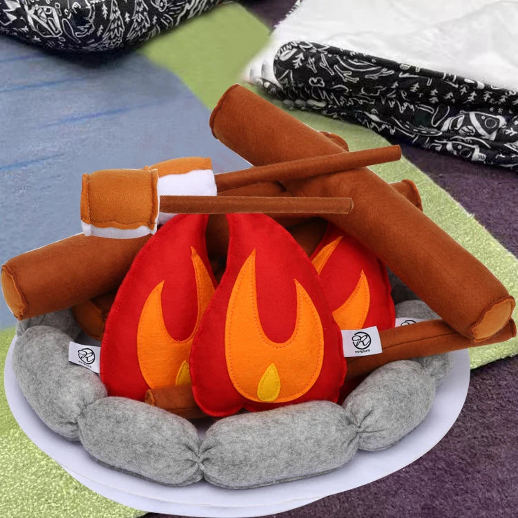 Ensemble de jeu de feu de camp S'mores en peluche, 16" | 40 cm