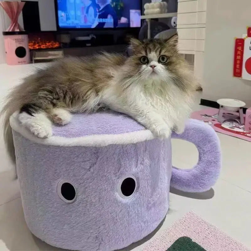 Cozy Cup Plush Footstool – Cute Coffee-Inspired Comfort - Three Colors