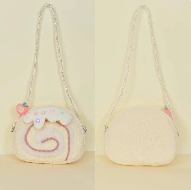Cake Roll Plushie Shoulder Bag, 11"x9" | 28x23 cm plush toy – – D – Image 12 | Plushie Produce