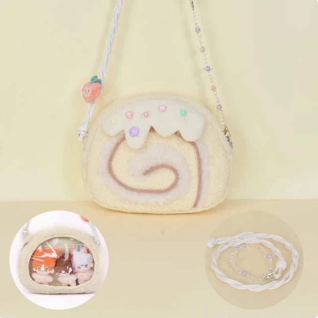 Cake Roll Plushie Shoulder Bag, 11"x9" | 28x23 cm plush toy – – F – Image 7 | Plushie Produce