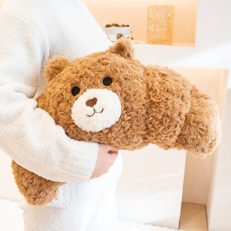 Fuzzy Bear Croissant Plushie Set – Cozy Stuffed Animal with a Sweet Surprise plush toy – – – Image 5 | Plushie Produce