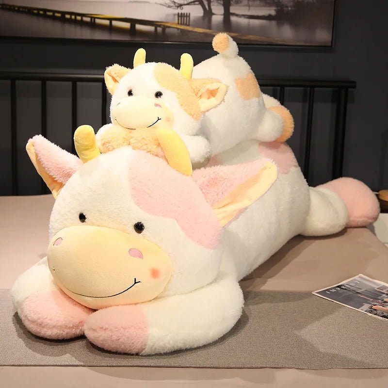 Jumbo Lounging Dairy Cow Plushie, 4 Colors, 35-43" | 90-110 cm plush toy – – – Image 10 | Plushie Produce