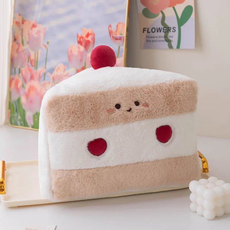 Large Cake Slice Plushie, 12" | 30 cm plush toy – – Brown – Image 9 | Plushie Produce