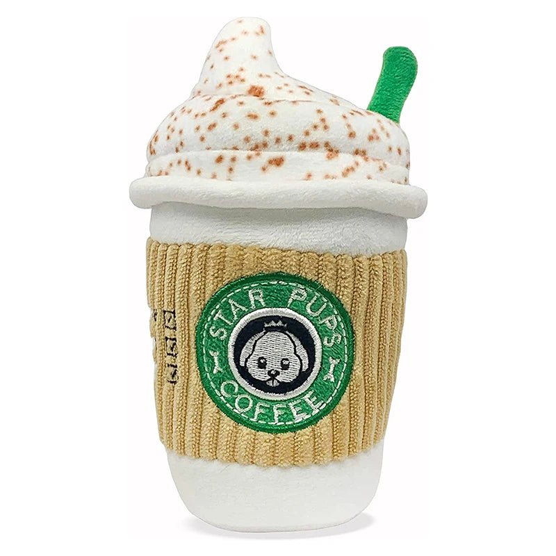 Plushie Cappuccino Squeaky Chew Toy, 6.5" | 17 cm plush toy – – – Image 1 | Plushie Produce