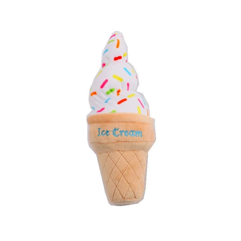 Plushie Fast Food Dog Squeaky Chew Toy, 3 Foods, 9" | 22 cm plush toy – – Ice Cream – Image 2 | Plushie Produce