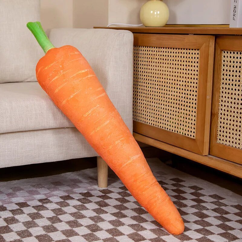 Giant Realistic Fruit & Vegetable Plushies, 12 Styles, 17-34" | 42-87cm plush toy – – Carrot 83x18 – Image 4 | Plushie Produce