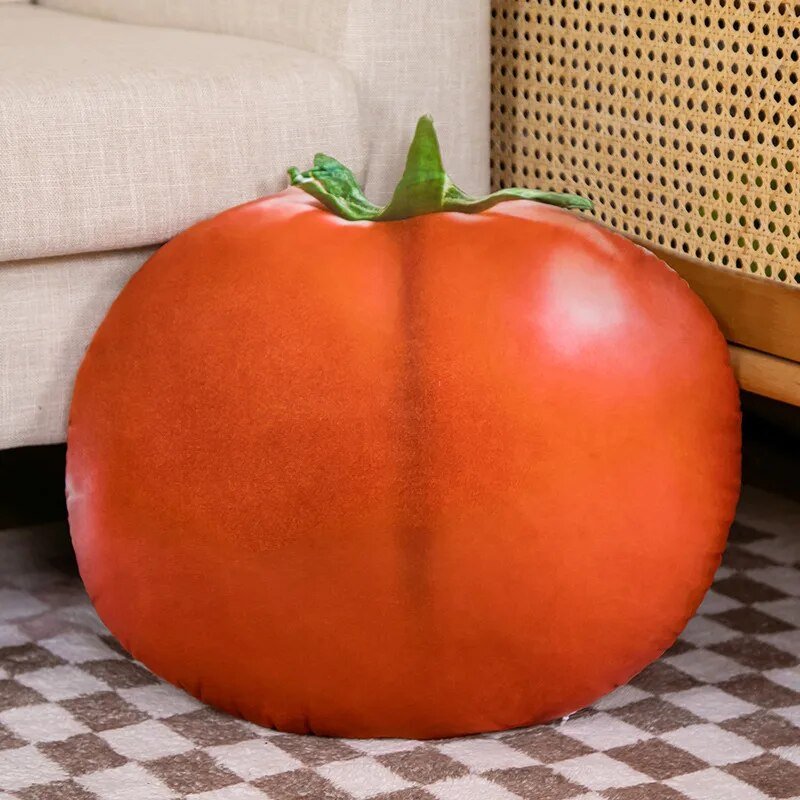 Giant Realistic Fruit & Vegetable Plushies, 12 Styles, 17-34" | 42-87cm plush toy – – Tomato 41x41 – Image 2 | Plushie Produce