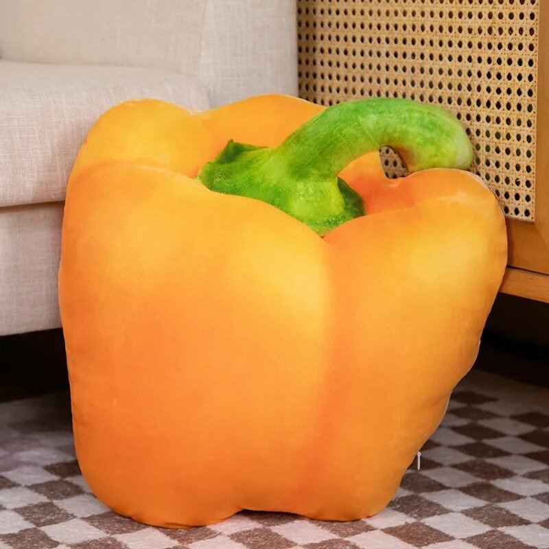 Giant Realistic Fruit & Vegetable Plushies, 12 Styles, 17-34" | 42-87cm plush toy – – Yellow pepper 47x39 – Image 11 | Plushie Produce