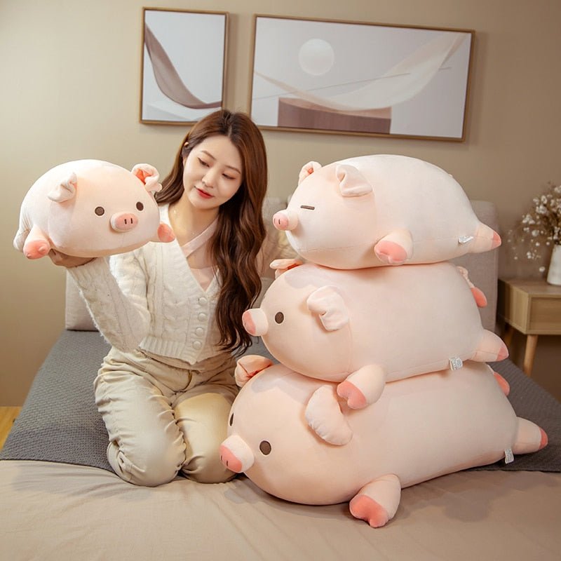 Jumbo Pink Squishy Pig Plushie, 1.3-2.6' | 40-80 cm plush toy – – – Image 1 | Plushie Produce