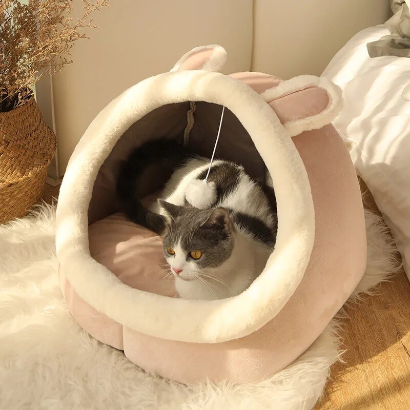 Plushie Bunny Pet Bed, For Pets up to 22 lbs (22 kg) plush toy – – Pink Rabbit – Image 1 | Plushie Produce