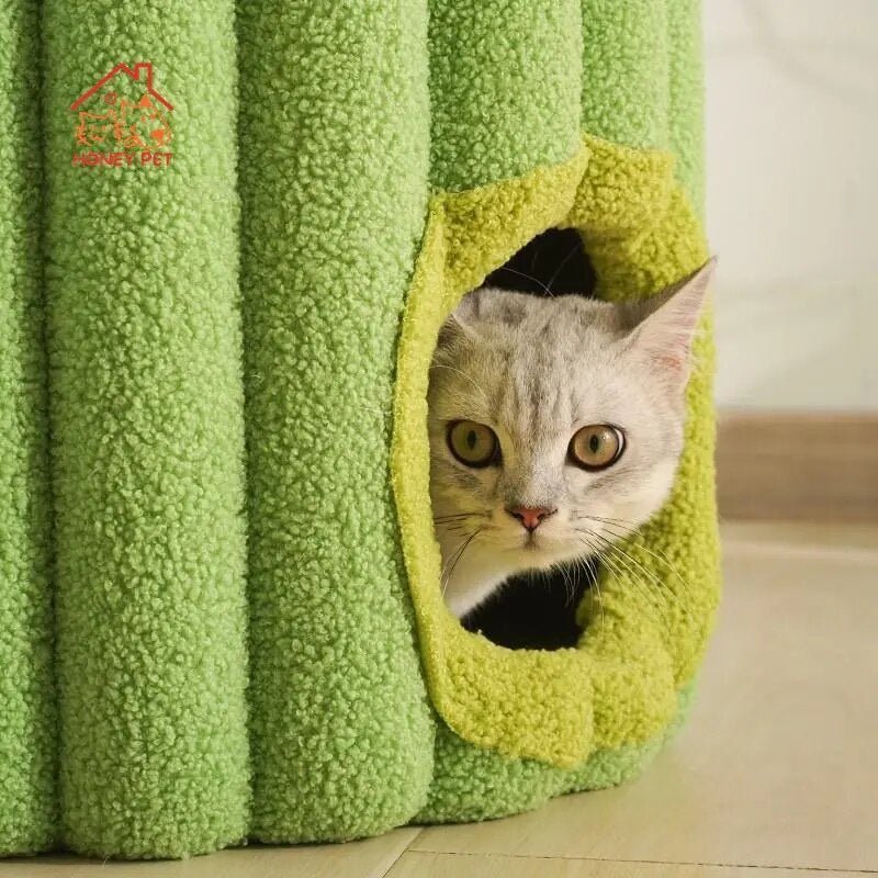 Plushie Cactus Oasis Cat Bed with Sisal Hemp and Velvet, 12.7" | 32.5 cm plush toy – – – Image 3 | Plushie Produce