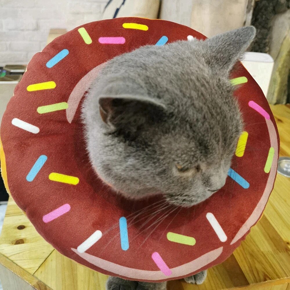 Plushie Donut Recovery Collar, Five Styles, For Pets to 19 lbs. (9 kg) plush toy – – – Image 8 | Plushie Produce