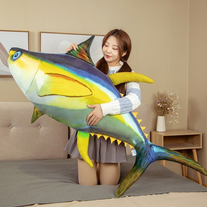 Plushie Giant Realistic Yellowfin Tuna, 2-4.9' | 60-150 cm plush toy – – – Image 1 | Plushie Produce