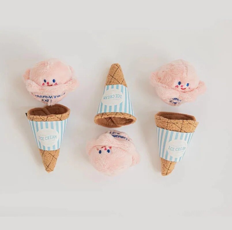 Plushie Ice Cream Cone Dog Sniffing Toy, Two Flavors, 5" | 13 cm plush toy – – – Image 5 | Plushie Produce