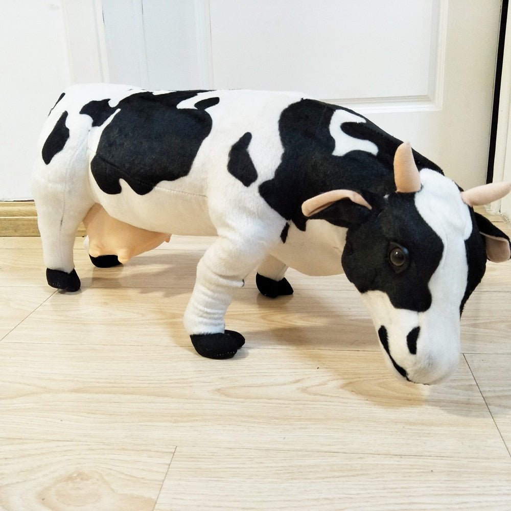 Plushie Jumbo Lifelike Dairy Cow, 3' | 70 cm plush toy – – – Image 1 | Plushie Produce