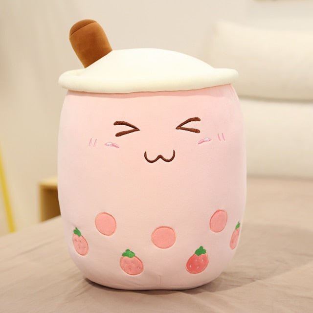 Plushie Jumbo Strawberry Bubble Tea, 10-28" | 25-70 cm plush toy – – 10"(25cm) – Image 1 | Plushie Produce