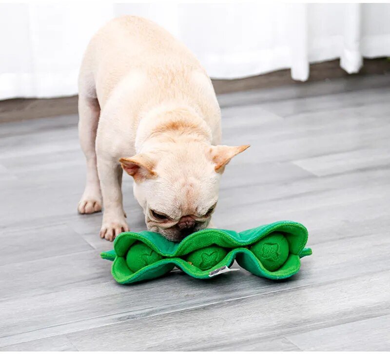 Plushie Peas in a Pod Dog Sniffing Toy, 12" | 31 cm plush toy – – – Image 7 | Plushie Produce