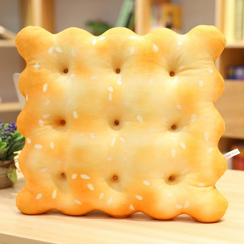 Simulation Biscuit Plush Seat Cushion, 15" | 38 cm – Soft Cookie Pillow