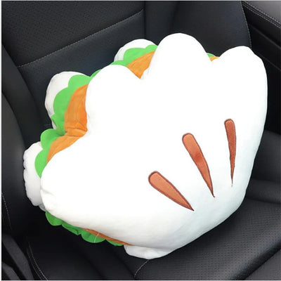 Hamburger Car Headrest & Waist Lumbar Pillow – Cute Cartoon Cushion