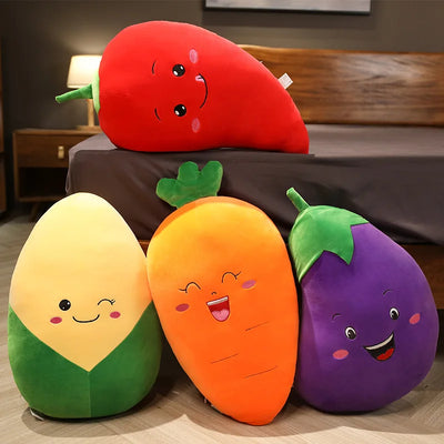 Jumbo Plushie Cartoon Pepper/Eggplant/Carrot/Corn, 12-39" | 30-100cm