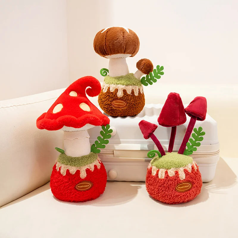 Cute Potted Mushroom Plush Toy, 8" | 20 cm – Three Color Options
