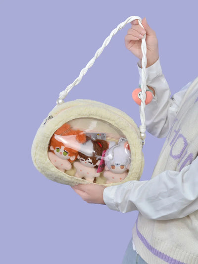 Cake Roll Plushie Shoulder Bag, 11"x9" | 28x23 cm