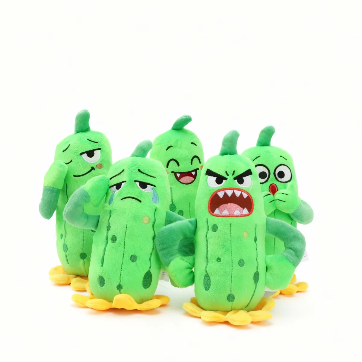 Emotional Cucumber Plushie – 5 Hilarious Expressions, 8" | 20 cm