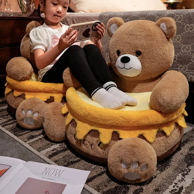 Fauteuil en peluche Honeypot Bear – Siège confortable et adorable pour les enfants !