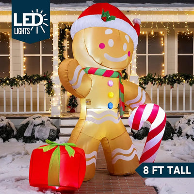 Gingerbread Man Inflatable Lawn Decoration (2.4m/7.9ft)