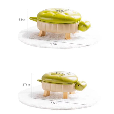 Ottomán de Cuero Sintético Turtle Time - Cinco Colores