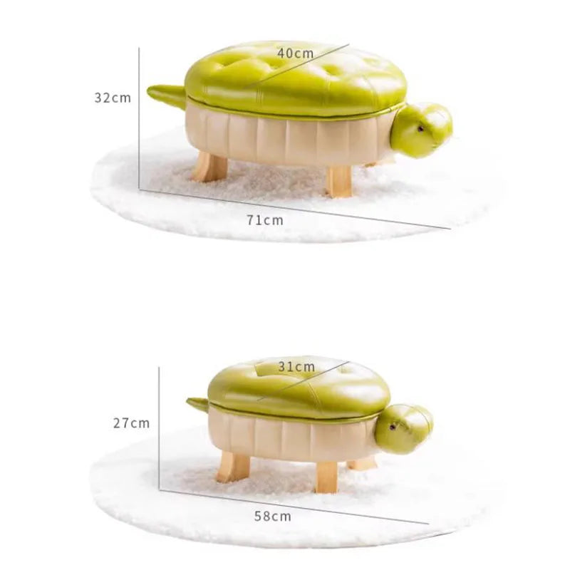 Ottomán de Cuero Sintético Turtle Time - Cinco Colores