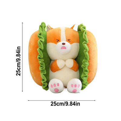 Corgi/Rabbit Kawaii come peluche hamburger, 10-16" | 25-40 centimetri