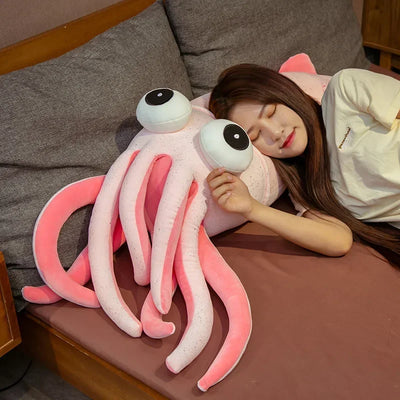 Jumbo Cartoon Squid Plushie, 2.3-4.3 ft | 70-130 cm