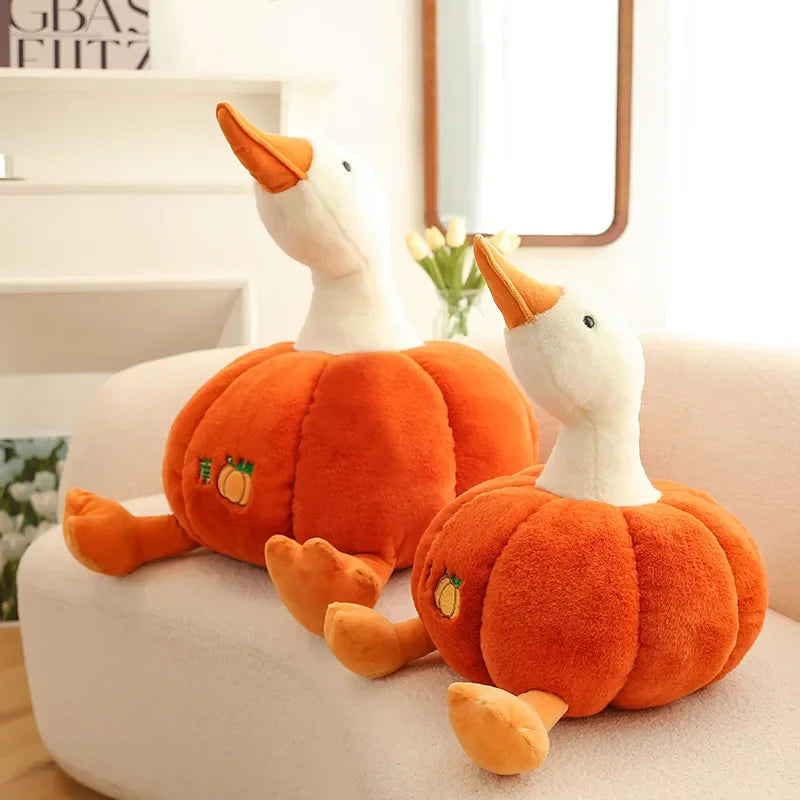 Goose Plushie Inside a Pumpkin, 14-30" | 35-75cm