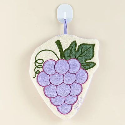 Cartoon Fruit Coral Fleece Hand Towel – Absorbent Hanging Kitchen Cloth