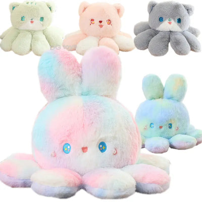 Plushie Reversible Tie-Dye Rabbit Octopus, 8-20" | 20-50 cm