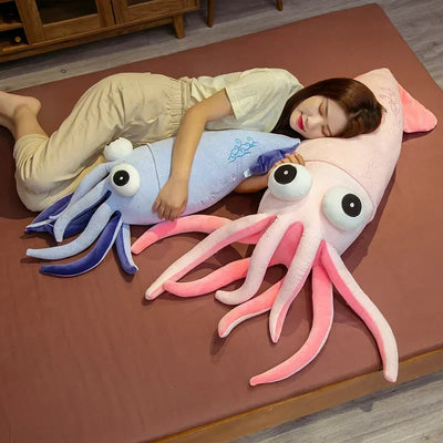 Jumbo Cartoon Squid Plushie, 2.3-4.3 ft | 70-130 cm