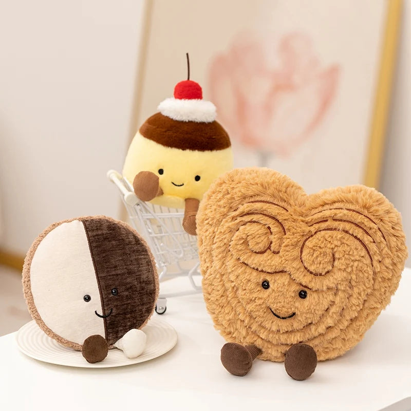Afternoon Tea Dessert Plush Toy Set – Pudding, Cake & Butterfly Biscuit Dolls