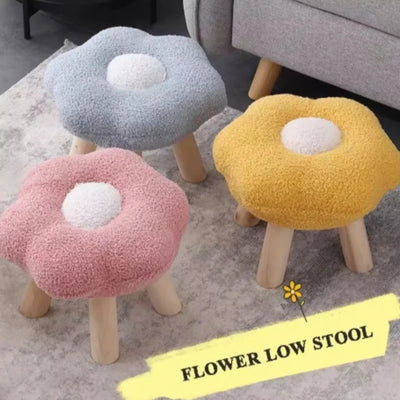 Tabouret en peluche en forme de fleur – Cinq couleurs - Mignon, confortable et fonctionnel