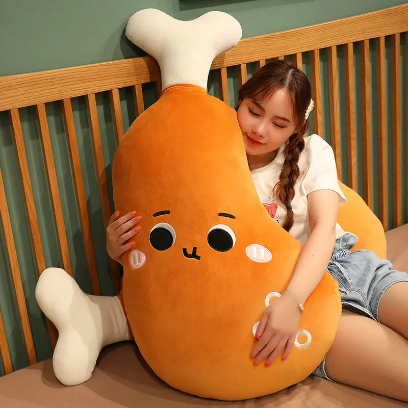 Giant Chicken Leg Drumstick Plush Pillow, 20-39" | 50-100 cm