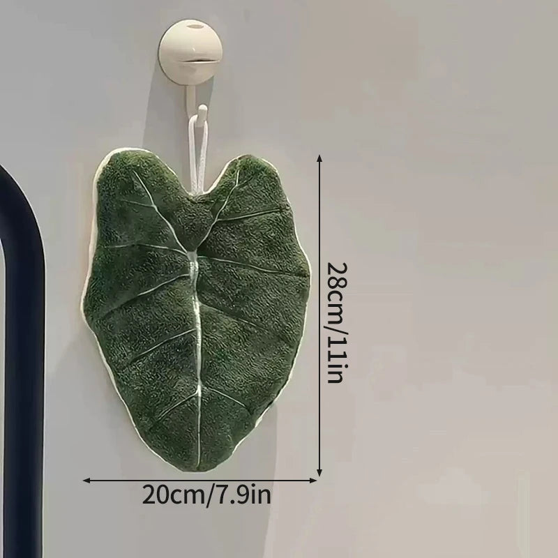 Leaf-Shaped Hand Towel – Hanging Kitchen Handkerchief