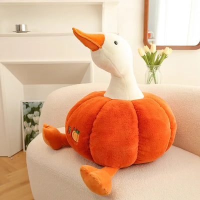 Goose Plushie Inside a Pumpkin, 14-30" | 35-75cm