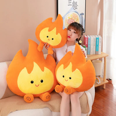 Kawaii Flame Character Plush Pillow, 18-31" | 45-80 cm