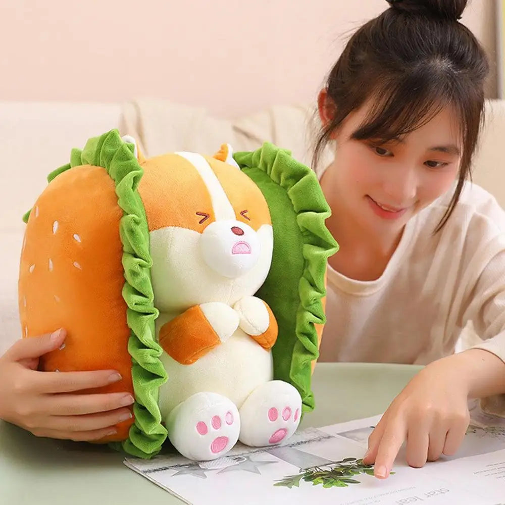 Corgi/Rabbit Kawaii come peluche hamburger, 10-16" | 25-40 centimetri