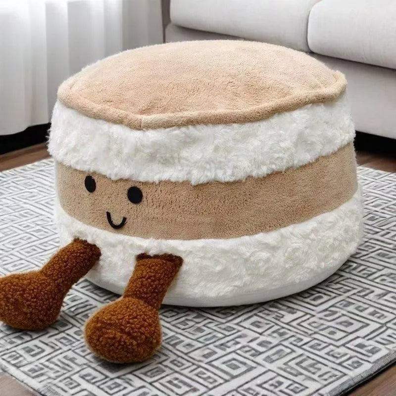 Bread-Shaped Footstool – Cute Plush Seat Pier for Living Room