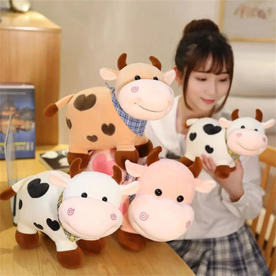 Mucca di peluche in cioccolato, fragola o latte, 10-14" | 25-35 centimetri