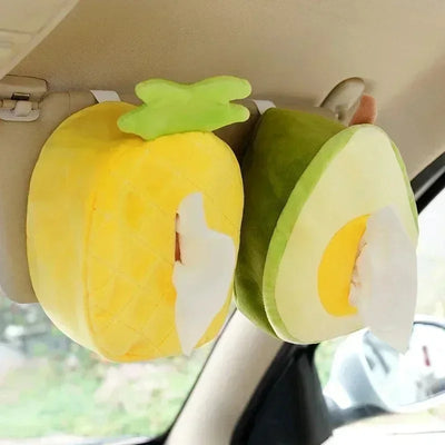 Porta-tessere in tessuto a forma di frutta per auto: Tre frutti