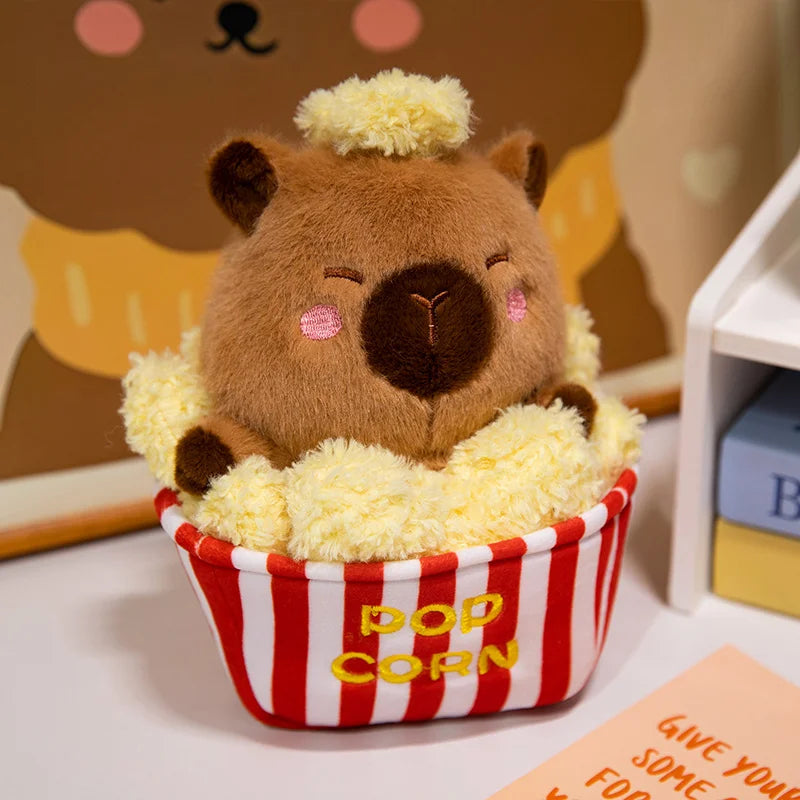 Puffed Rice Capybara Plush Toy – Kawaii Stuffed Animal Decor